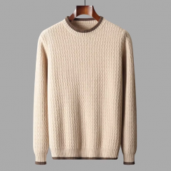 Men Knitted Crew Neck Cashmere Knitwear