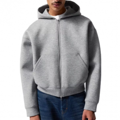 Dropped Shoulder Terry Oversized Zip up Men Boxy Hoodie